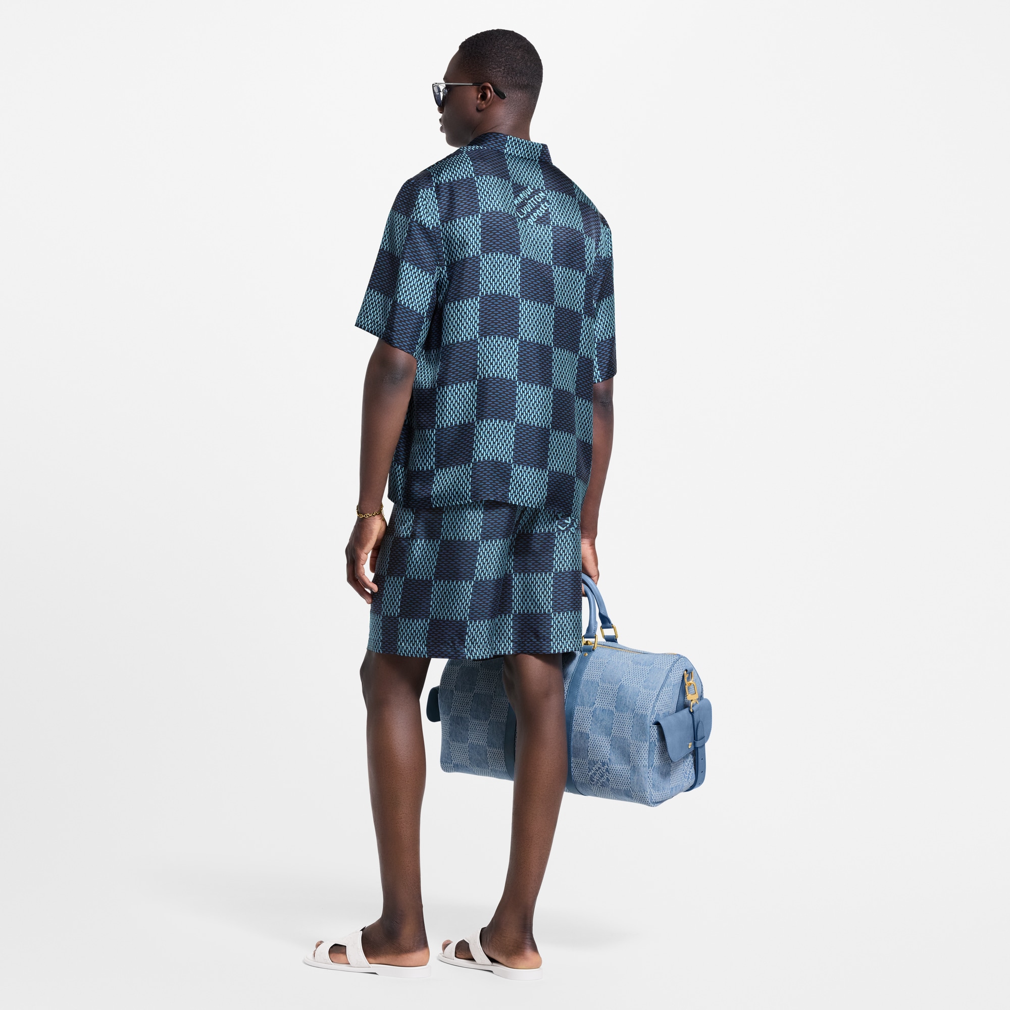 ルイ・ヴィトン ダミエ シルクシャツ 半袖シャツ M Damier Short-Sleeved Silk Shirt - Ready-to-Wear | LOUIS VUITTON
